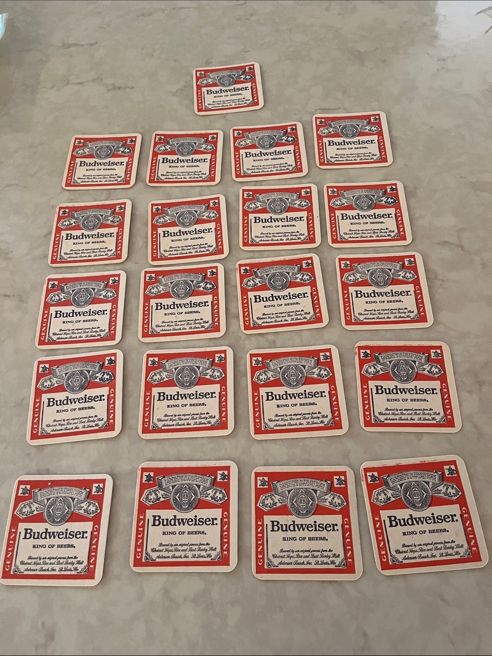 Lot of 20 Vintage Budweiser Coasters from Annheuser-Busch 1970’s